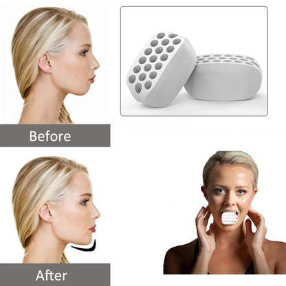 2PCS Fitness Ball Cheeck Jaw Neck Muscle Toner Exerciser Silicone Fitness Ball V Slimming Face Beauty Tool