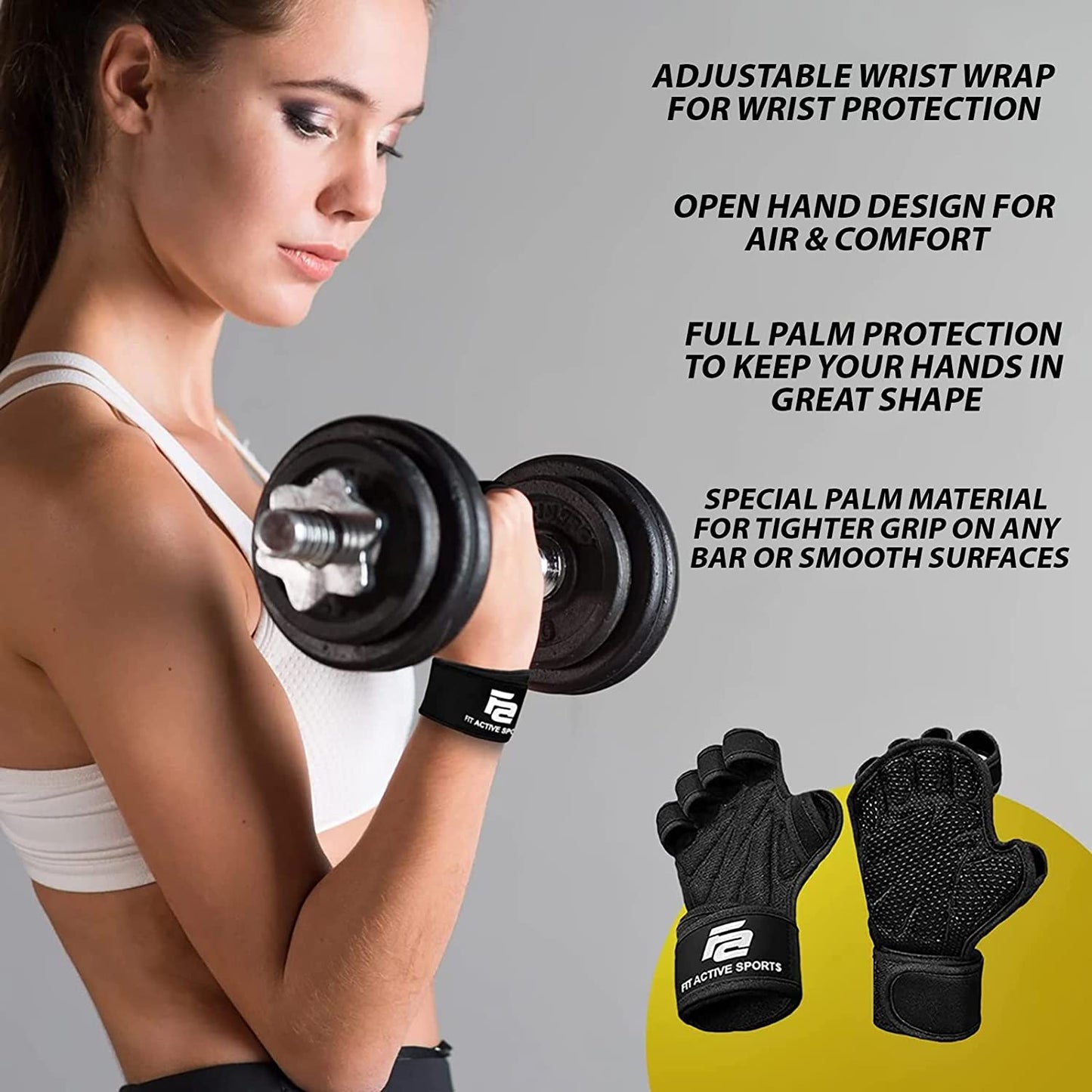 New Ventilated Weight Lifting Workout Gloves with Built-In Wrist Wraps for Men and Women - Great for Gym Fitness, Cross Training, Hand Support & Weightlifting.