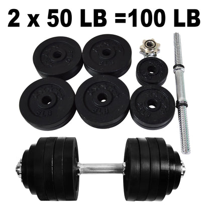 Full Iron 2 X 50Lb Adjustable Dumbbells Set Full Metal Total 105Lb Weights Sets Iron 1 Pair